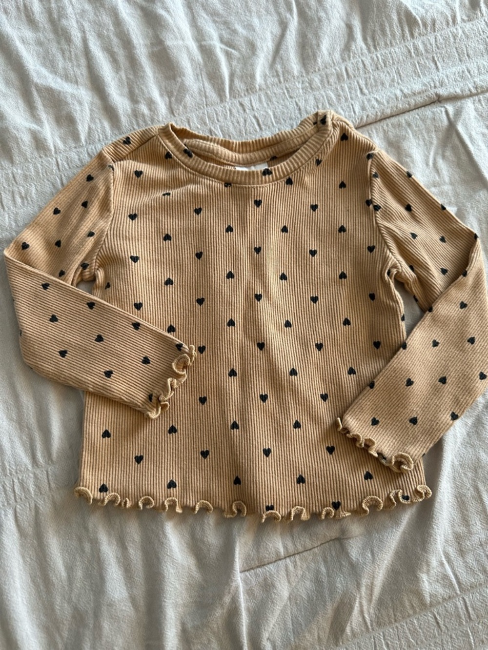 BabyGAP Heart Print Ribbed Long-Sleeve Top